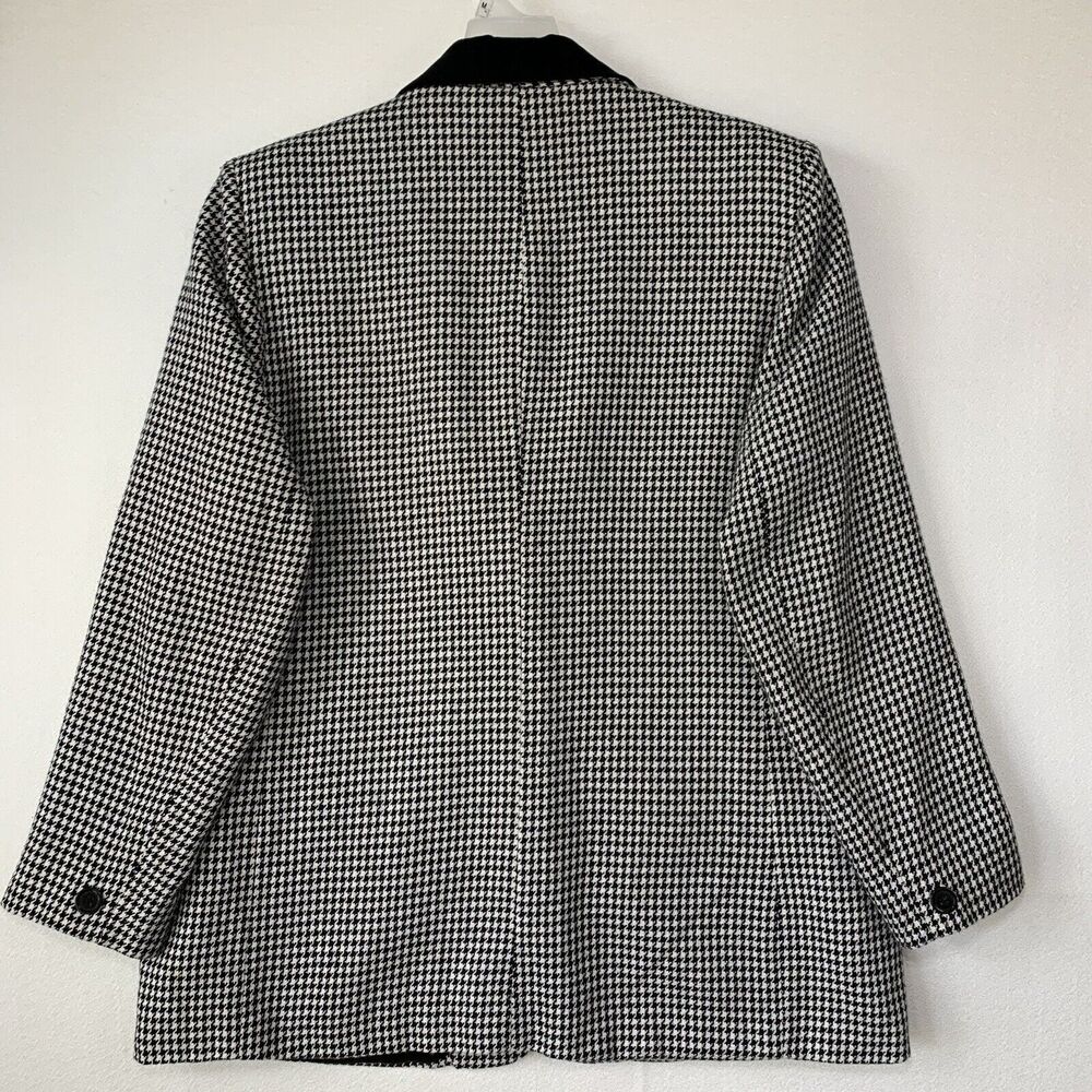 Vintage Dumas Blazer Jacket Women 14 Houndstooth Career Retro Lined Y2K USA Corp - Picture 2 of 14